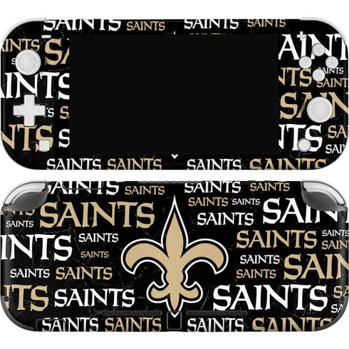 NFL New Orleans Saints Black Blast Nintendo Switch Lite Skin